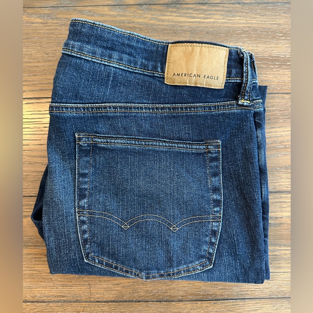 American Eagle Dark Blue Skinny Denim‎ Jeans Size 36x30 Like New